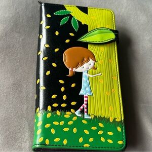 Women’s Shagwear Large 7 Inch Wallet Girl Hugging Tree Brand New